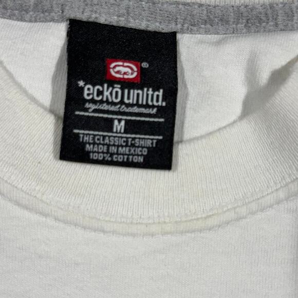 Ecko Unltd T-Shirt Youth Medium White Grunge Baggy Hip-Hop Skater 2000s - Picture 5 of 8